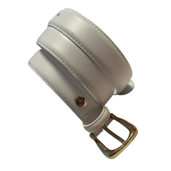 Liz Claiborne Vintage Faux Leather 1" Belt Women's Size Medium 37.5" White NWOT - Picture 1 of 12